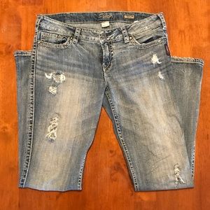 Sliver twisted bootcut jeans